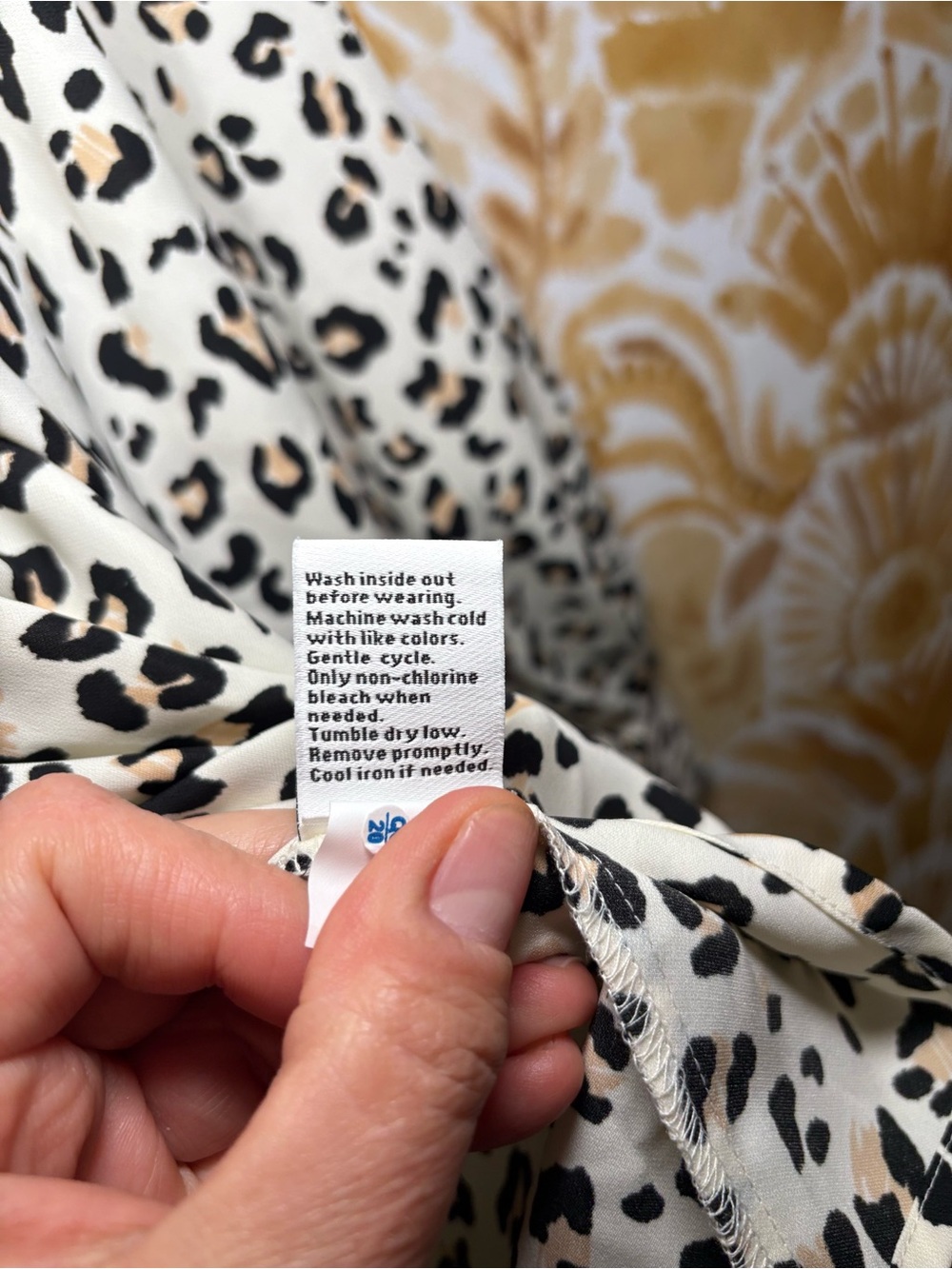 Nine West Leopard Print Blouse Balloon Sleeve Animal Print Top Cream Black XS - Picture 5 of 12